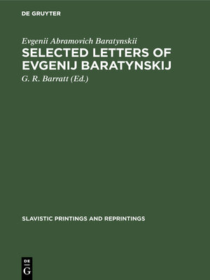 cover image of Selected letters of Evgenij Baratynskij